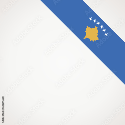 Corner ribbon flag of Kosovo photo