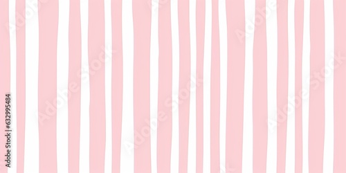 Seamless playful hand drawn light pastel pink pin stripe fabric pattern. Cute abstract geometric wonky vertical lines background texture. Girls birthday, baby shower or nursery wallpaper,Generative AI
