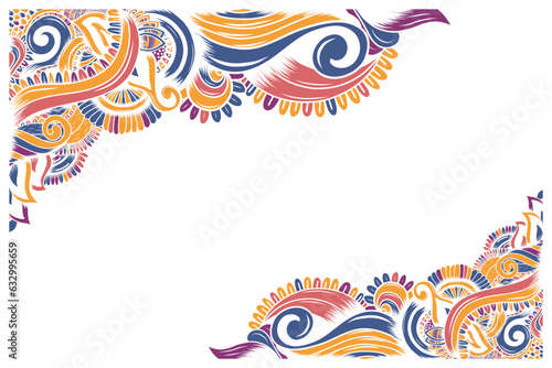 background with hand drawn seamless calming pattern. mehndi designs. Harmonious and colorful doodle texture.