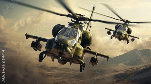 Fotografie, Obraz 重武装の戦闘ヘリコプター