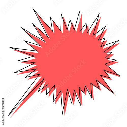 A jagged speech bubble used when yelling or shouting.