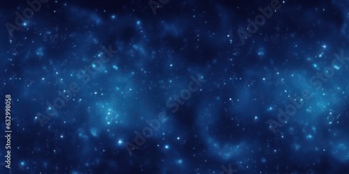 Seamless outer space background texture. Tileable deep royal blue celestial stars and nebula in the night sky wallpaper or backdrop. High resolution astrology or astronomy pattern. 3D, Generative AI