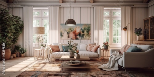 interior decoration with beautiful furniture