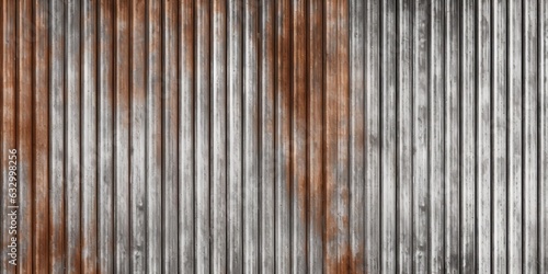 Seamless rusted corrugated sheet metal pattern. grungy metallic industrial wall panel or roofing background texture overlay  displacement  bump or height map. High resolution  Generative AI