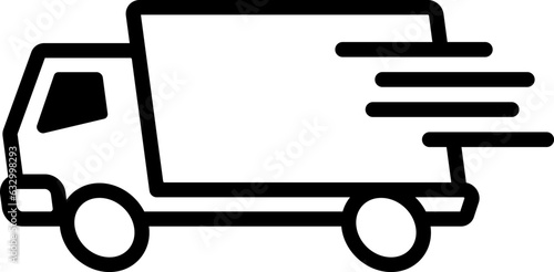 移動する配達のトラックのアイコン素材