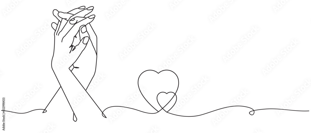 Fototapeta premium holding hand line art style vector eps 10