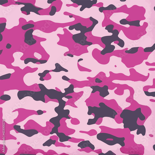 Camouflage seamless pattern. Trendy style camo, repeat print. Vector illustration. Khaki texture, perfect for military army design. © BELL Art