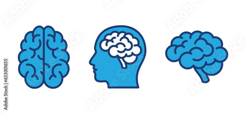 Human brain icons set on white background. Medical care icon. Vector illustration