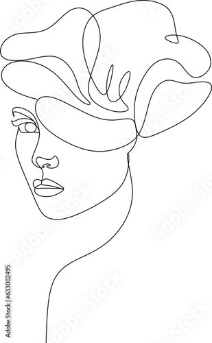 Vector outline black and white illustration of a female body in a swimsuit. One line drawing on a white background. Use it for card design, poster, banner, social media post, fashion print, beauty sal