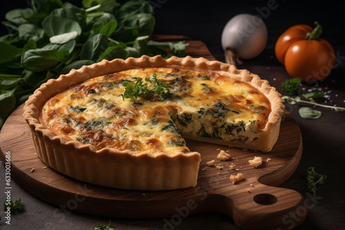 Freshly baked quiche generative AI