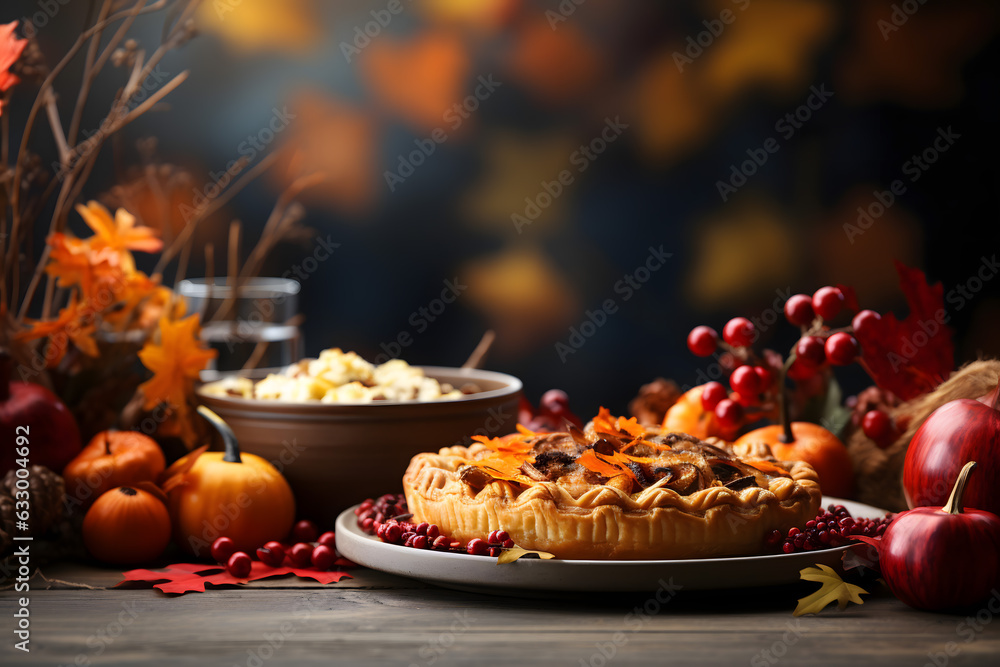 thanksgiving country dinner, thanksgiving still life, pumpkin and autumn leaves, halloween pumpkin and candle