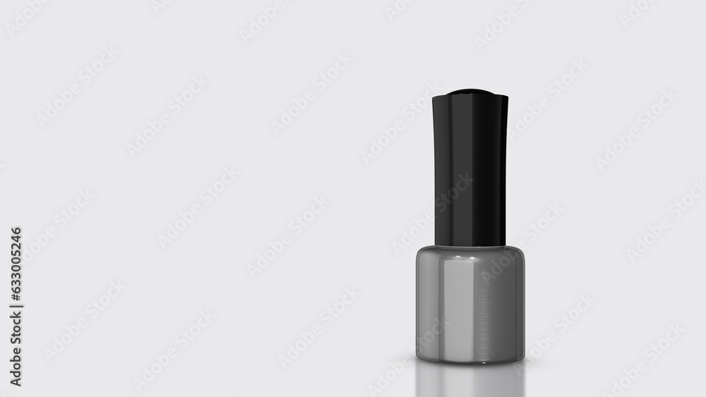 Obraz premium Gray nail polish bottle against a sphere background 
