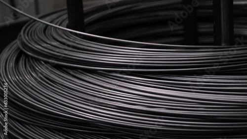 Steel wire roll in a heavy industry factory, fa01 photo