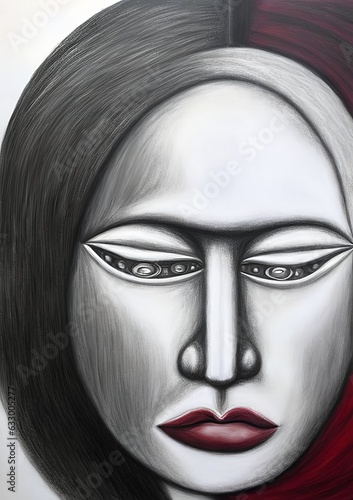 Abstract female face. Charc...