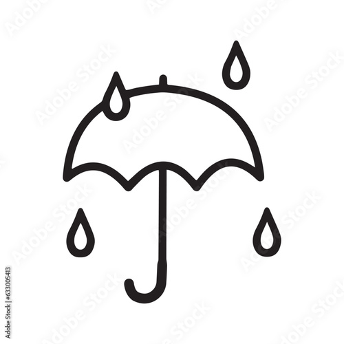 雨粒のしたたる傘　天気アイコン
