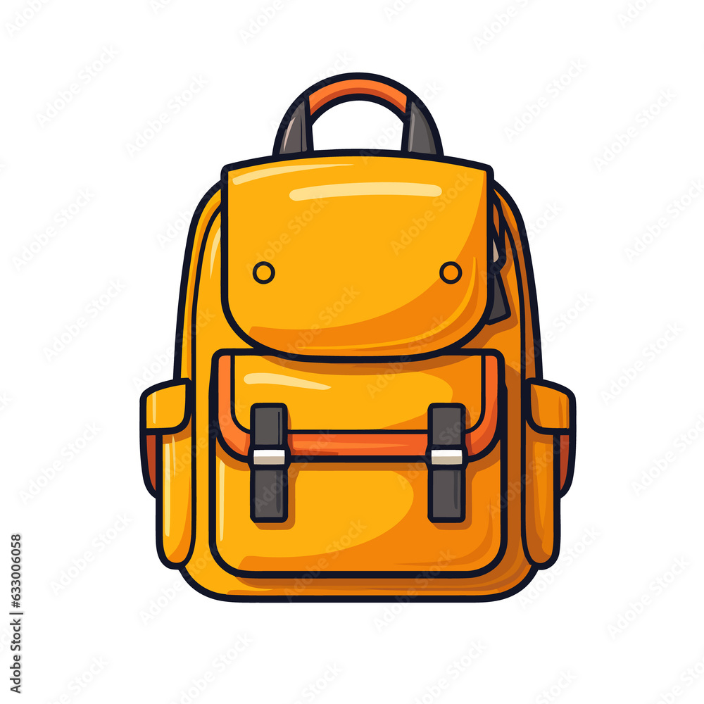 Back to School - Cute Flat Design of a Schoolbag Isolated on White | Generative AI Back to School - Cute Flat Design of a Schoolbag Isolated on White | Generative AI