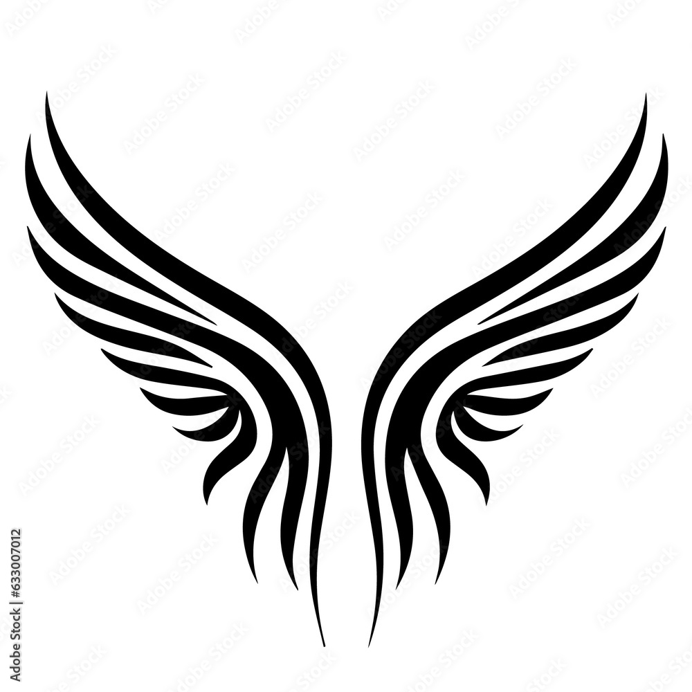 The wing tribal graphic is a captivating fusion of feathers and intricate lines, evoking a sense of flight and freedom. The wing tribal graphic is a captivating fusion of feathers and intricate lines, evoking a sense of flight and freedom.