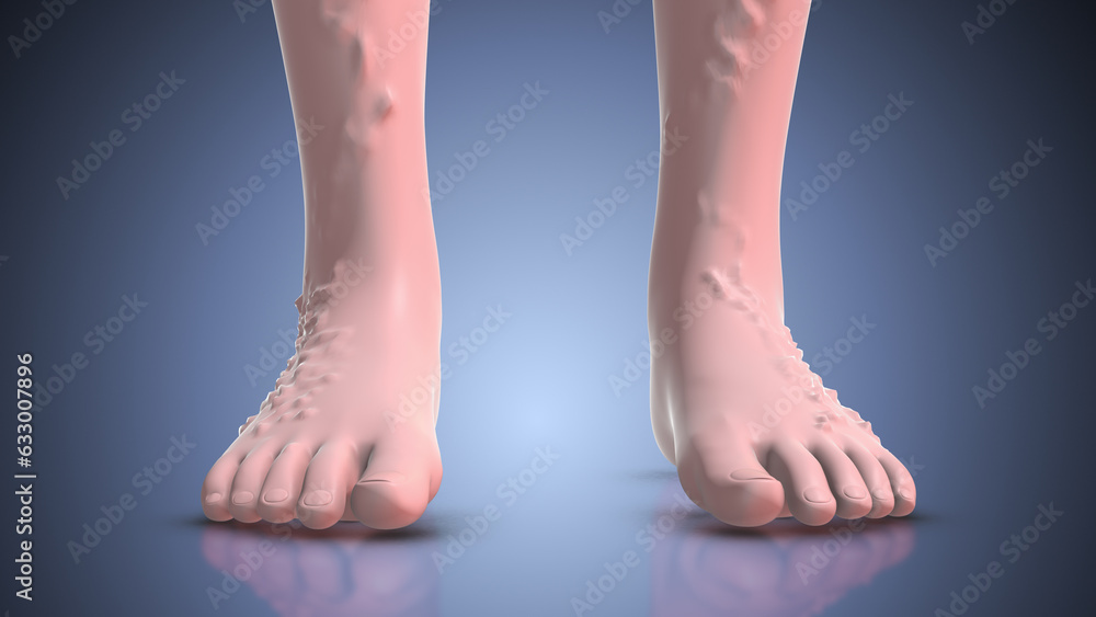 The concept of human varicose veins. The concept of human varicose veins.