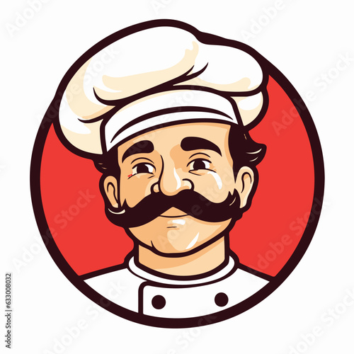 Vector logo of an Italian style logo with moustache