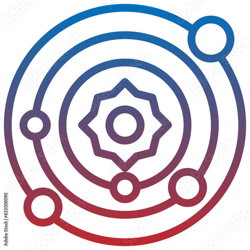 SOLAR SYSTEM line icon,linear,outline,graphic,illustration