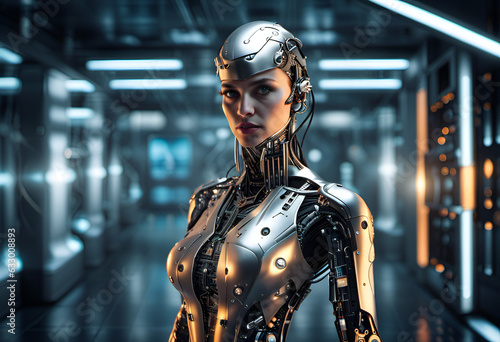 Portrait of a Cyborg woman