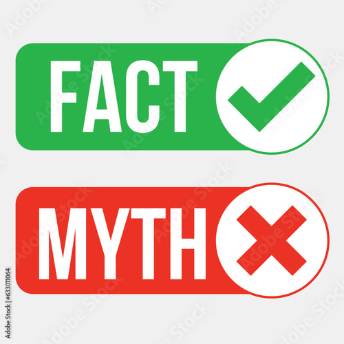Fact vs Myth Logo concept vector illustration