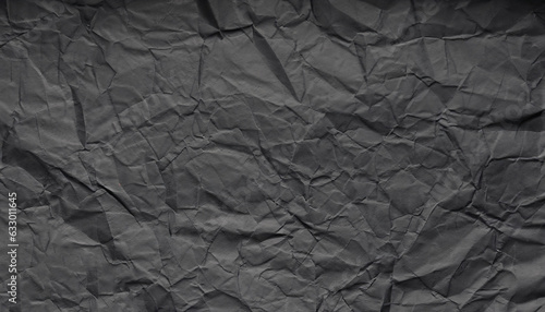 Paper texture, a sheet of black wrinkled paper
