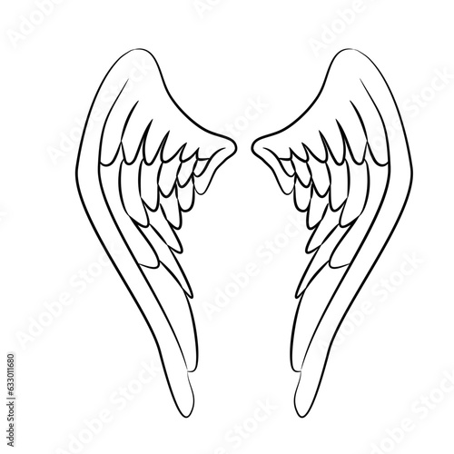 angel wings isolated on white