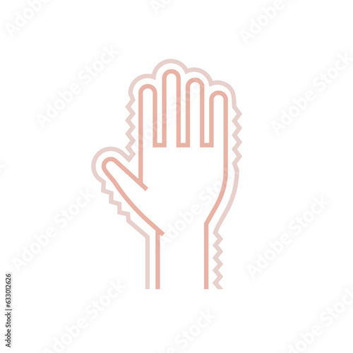 Hand tremor linear icon, pictogram, symbol. Excessive salivation Shaking hands problem.