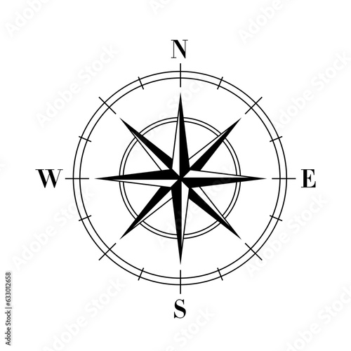 black compass isolated on white