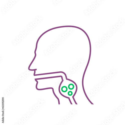 Dysphagia linear icon. Aphagia line pictogram. Difficulty in swallowing symbol.