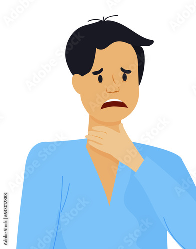 Dysphagia icon. Aphagia pictogram. Difficulty in swallowing symbol.