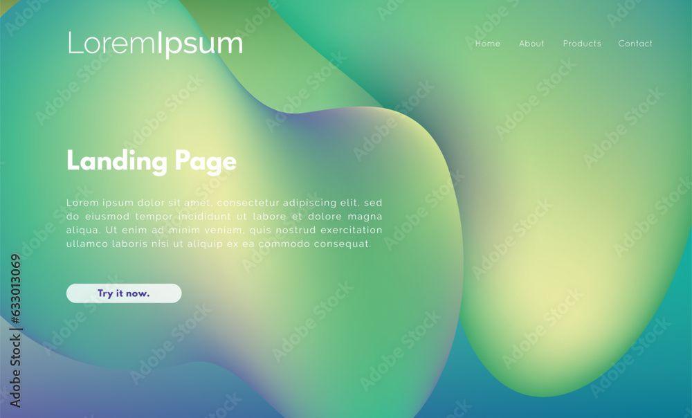 Green Abstract Fluid Shape Landing Page