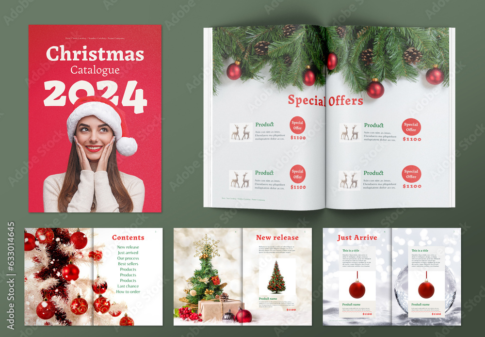 Christmas Product Catalog Layout Stock Template Adobe Stock