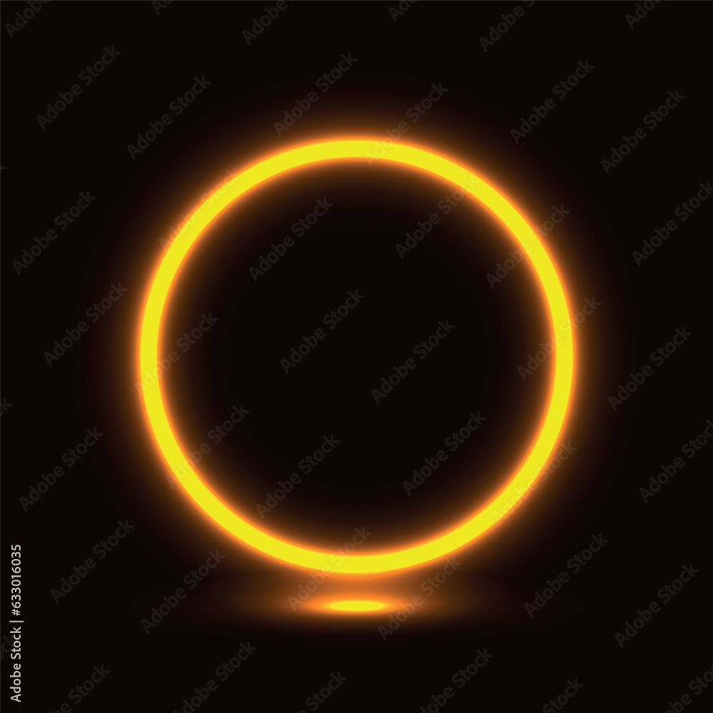 Neon lamp, neon circle, glowing circle, pink neon vector illustration. Neon lamp, neon circle, glowing circle, pink neon vector illustration.