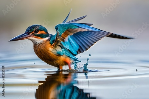 kingfisher in water generated by AI tool © Sundas