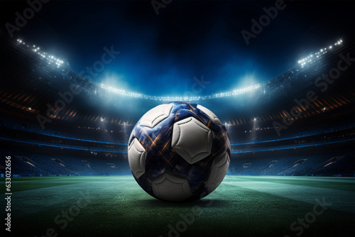 soccer ball on the stadium lights