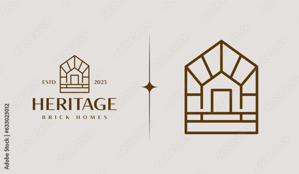 Brick House Brick Home Logo Template. Universal creative premium symbol
