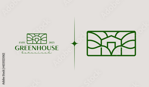 Green House Logo Template. Universal creative premium symbol. Vector illustration. Creative Minimal design template. Symbol for Corporate Business Identity