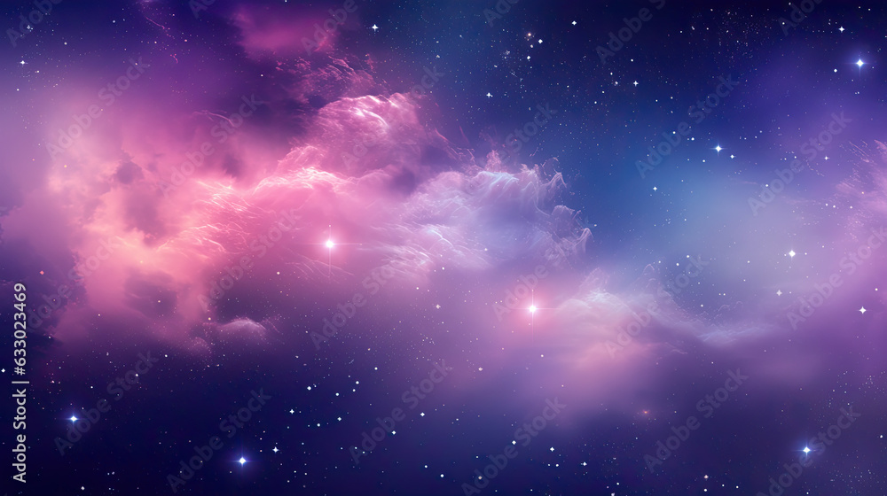 Obraz premium Abstract bright space astronomy background, bright nebula and a cluster of stars, Generative AI