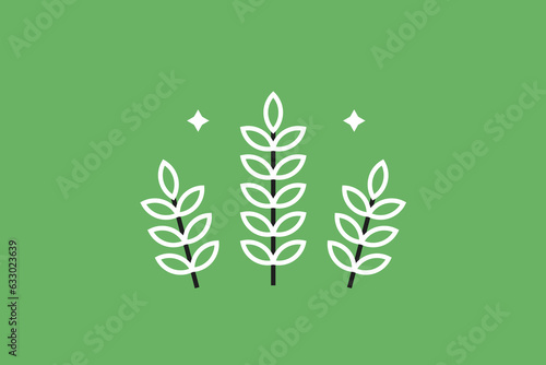 Vector grains illustration in flat design style,  geometric health food icon.
