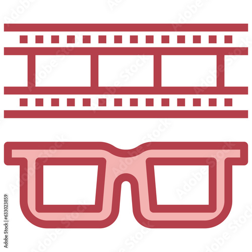 3D GLASSES line icon,linear,outline,graphic,illustration