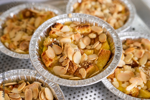 Croissant pudding. A twist on the traditional bread and butter pudding.