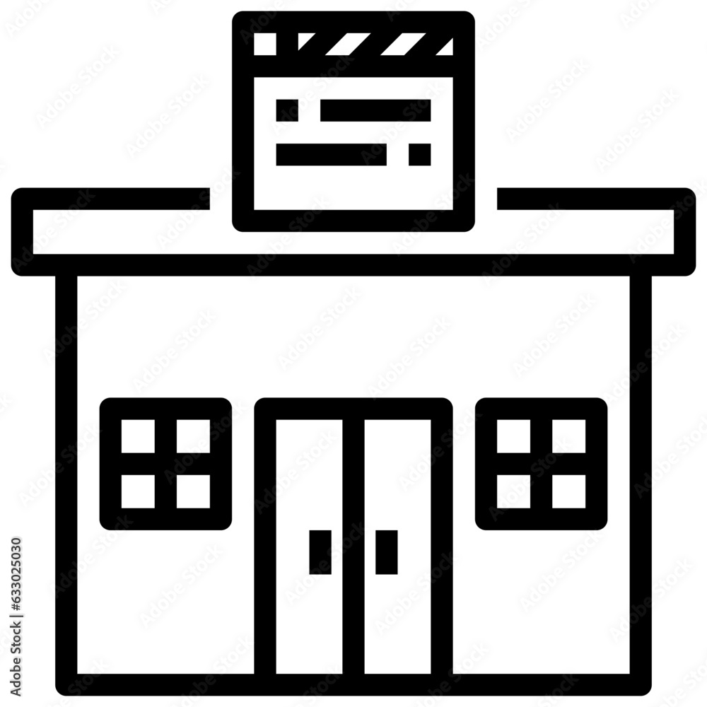 FILM STUDIO line icon,linear,outline,graphic,illustration FILM STUDIO line icon,linear,outline,graphic,illustration
