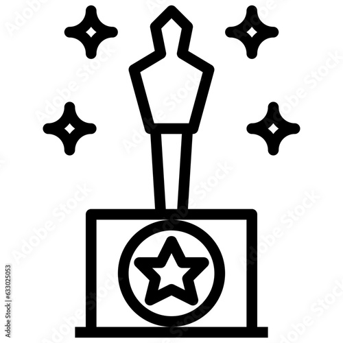 OSCAR AWARD line icon,linear,outline,graphic,illustration