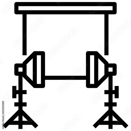 STUDIO LIGHTING line icon,linear,outline,graphic,illustration