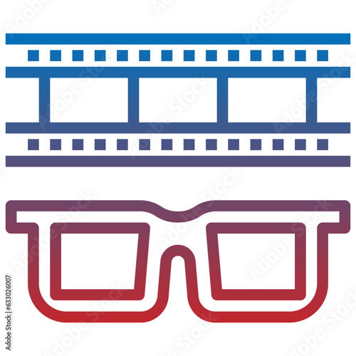 3D GLASSES line icon,linear,outline,graphic,illustration