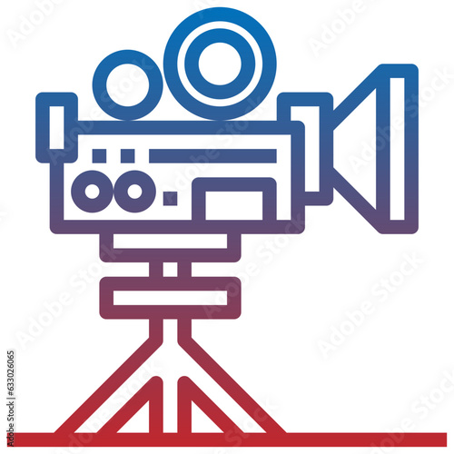 PROFESSIONAL MOVIE CAMERA line icon,linear,outline,graphic,illustration