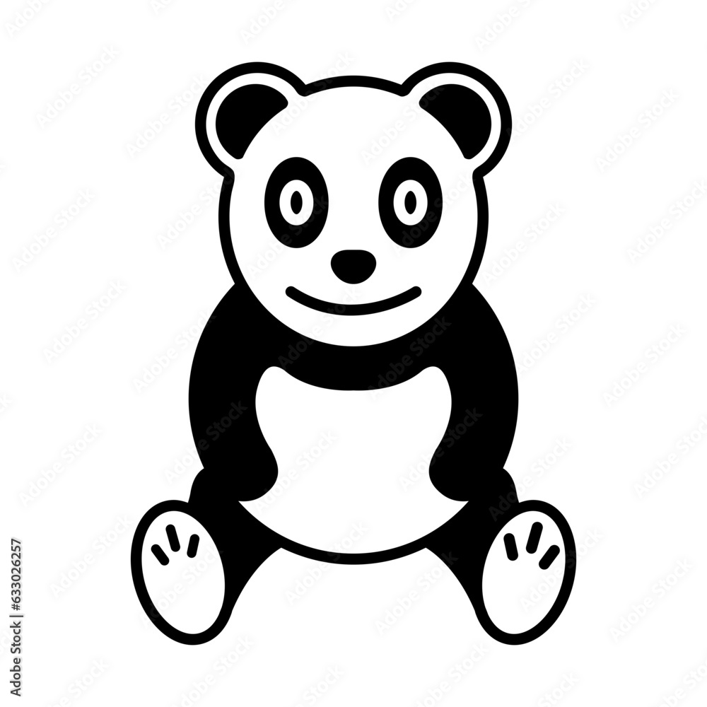 Obraz premium Little bear single icon in glyph style