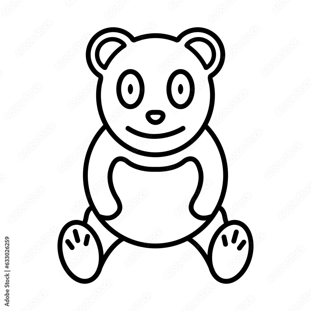 Obraz premium Little bear single icon in outline style